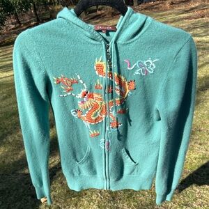 Callixta Embroidered Cashmere Dragon Sweatshirt